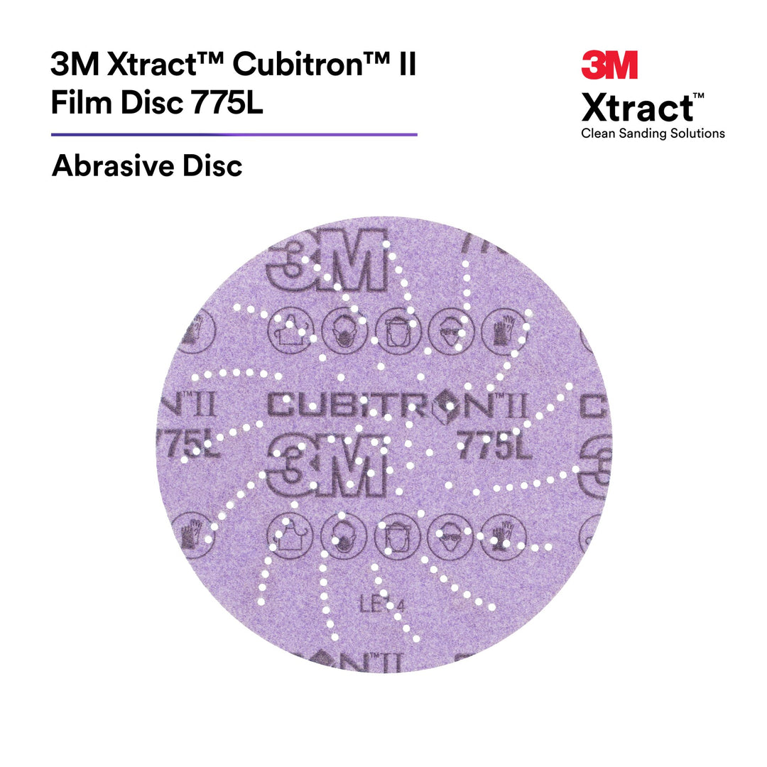3M Xtract Cubitron II Film Disc 775L, 400+, 5 in, Die 500LJ