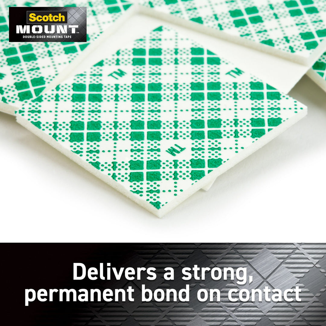 Scotch-Mount Indoor Double-Sided Mounting Squares 111H-SQ-48, 1 in x 1 in