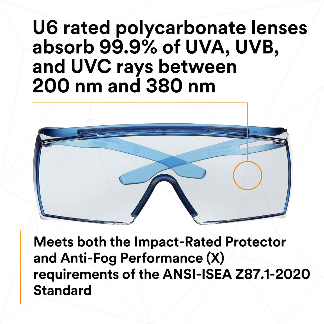 3M SecureFit 3700 Series, SF3704SGAF-BLU, Blue Temples