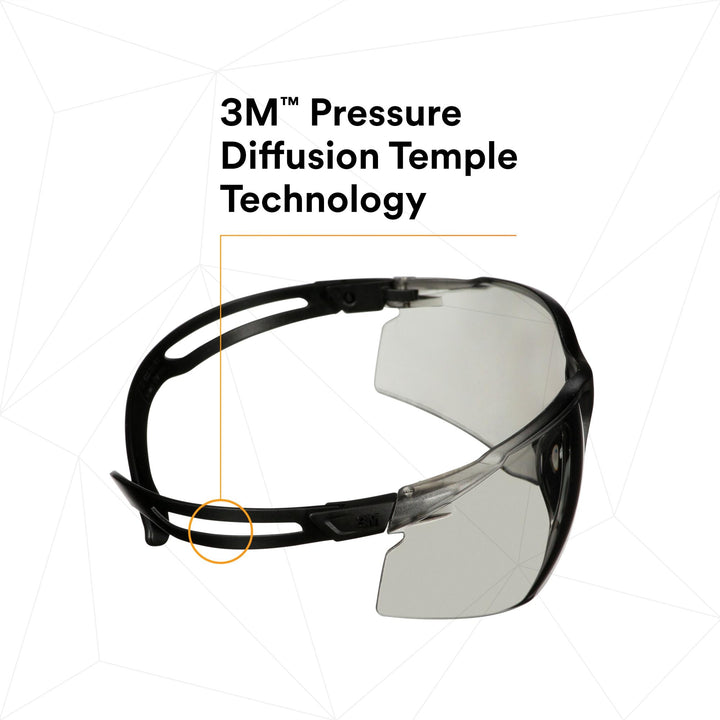 3M SecureFit 500 Series SF507AF-BLK, Black, IO Gray Anti-Fog/Anti-
Scratch Lens