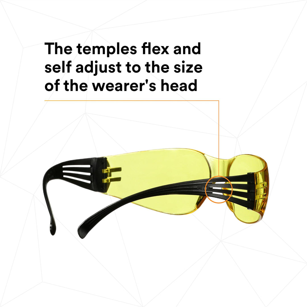 3M SecureFit 100 Series SF103AF-BLK, Black Temples