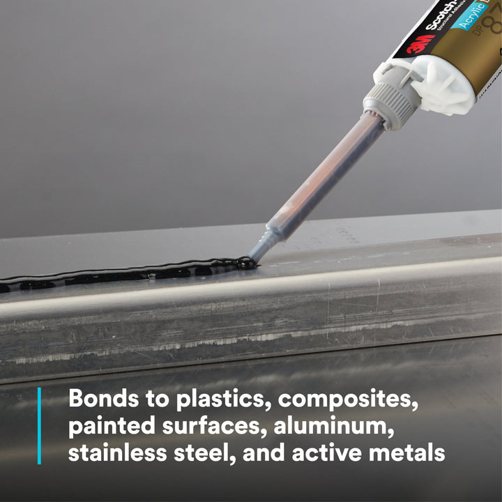 3M Scotch-Weld Low Odor Acrylic Adhesive DP8725NS, Black, 45 mL Duo- Pak