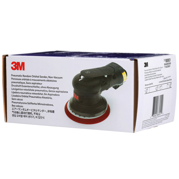 3M Pneumatic Random Orbital Sander, 88951, 6 in, Non-Vacuum, 5/16 inOrbit