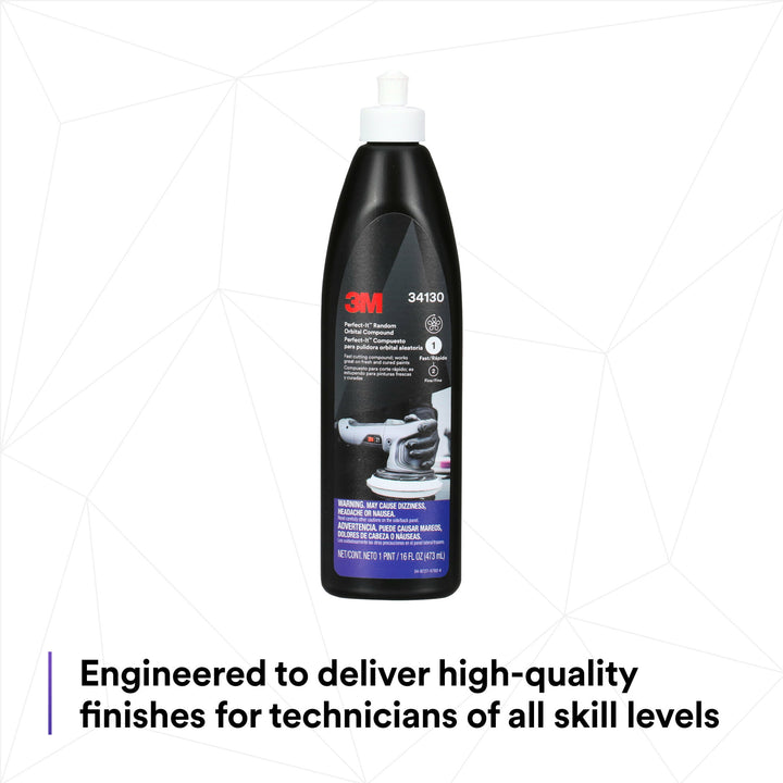 3M Perfect-It Random Orbital Compound 34130, 1 Pint (16 fl oz/473 mL)