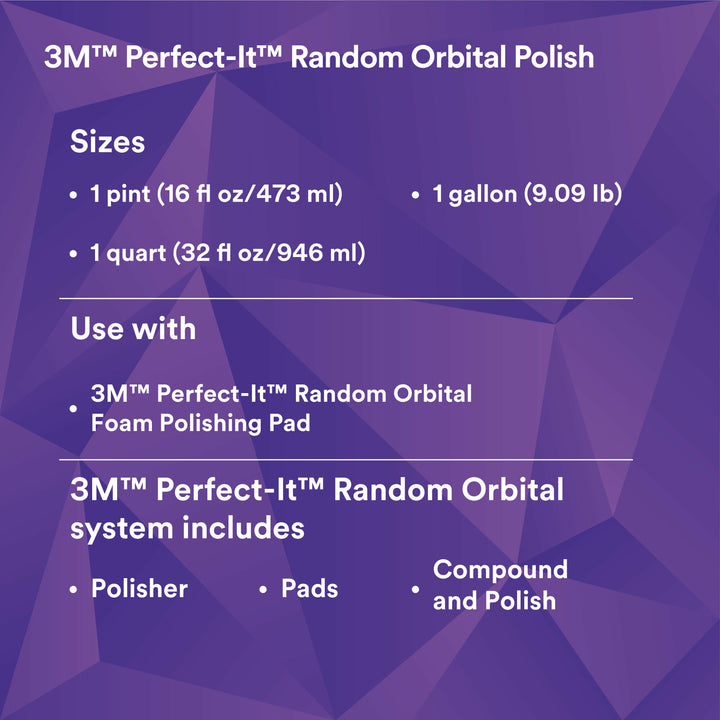3M Perfect-It Random Orbital Polish 34133, 1 Pint (16 fl oz/473 mL)