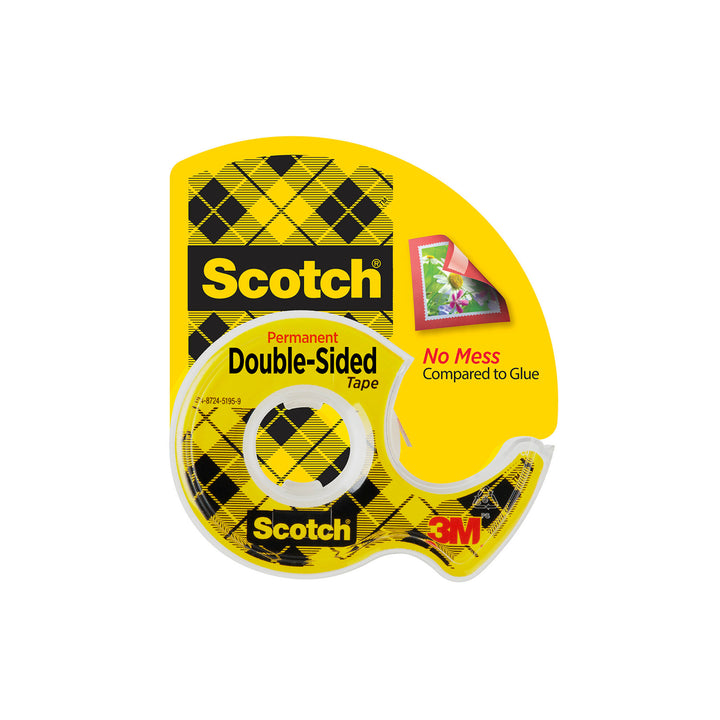 Scotch® Double Sided Tape 136, 1/2 in x 250 in (12.7 mm x 6.3 m)