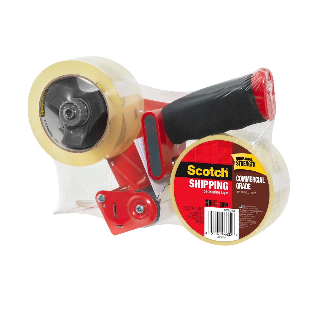 Scotch® Commercial Grade Shipping Packaging Tape 3750-2-ST, 1.88 in x 54.6 yd