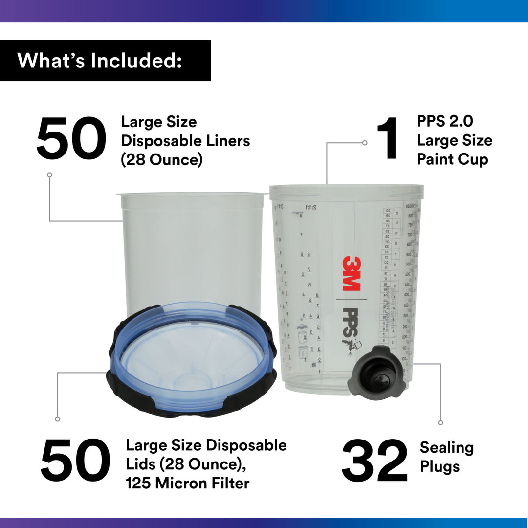 3M PPS Series 2.0 Spray Cup System Kit 26325, Large (28 fl oz, 850mL)