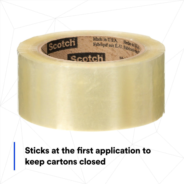 Scotch® High Tack Box Sealing Tape 371+, Clear, 48 mm x 100 m