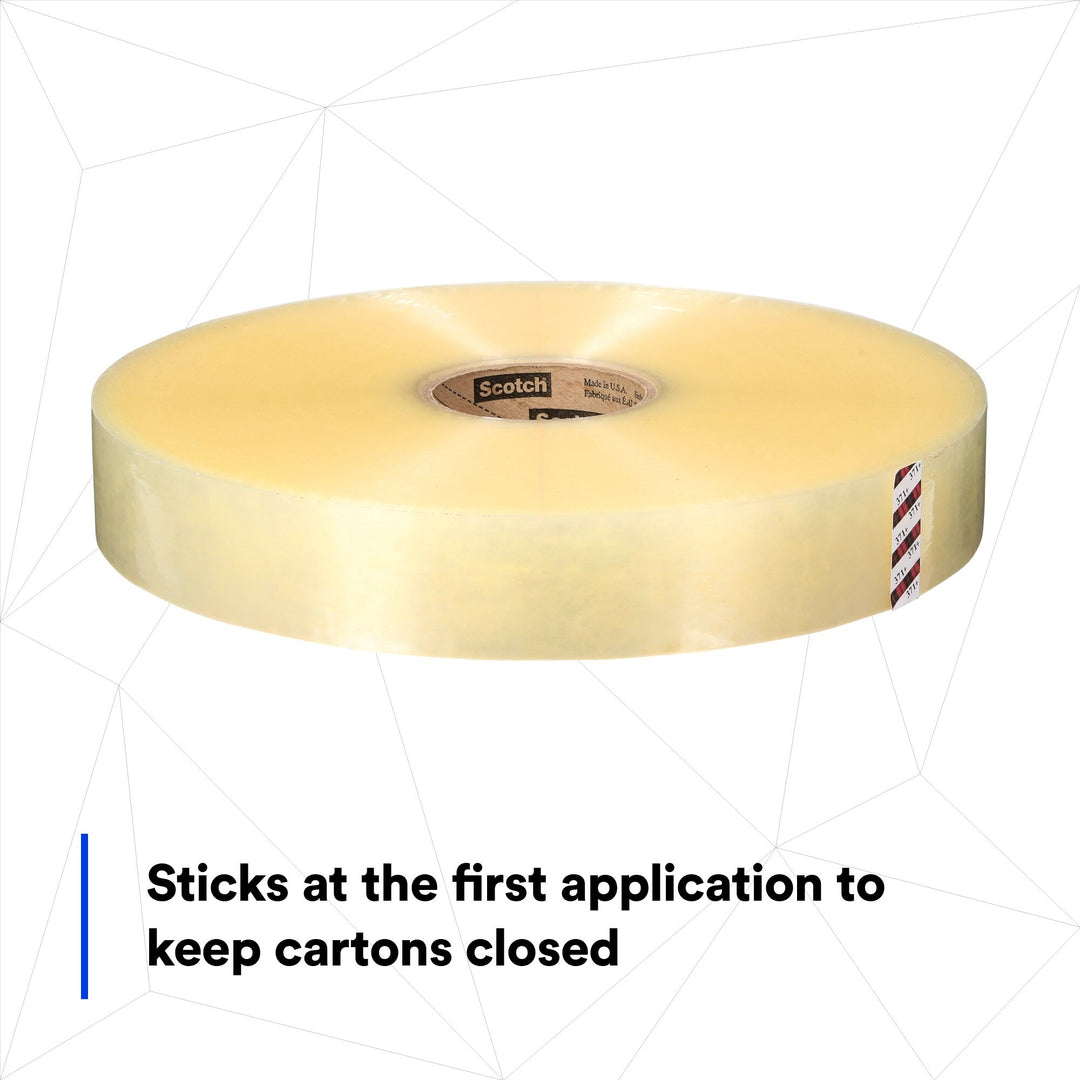 Scotch® High Tack Box Sealing Tape 371+, Clear, 48 mm x 1500 m