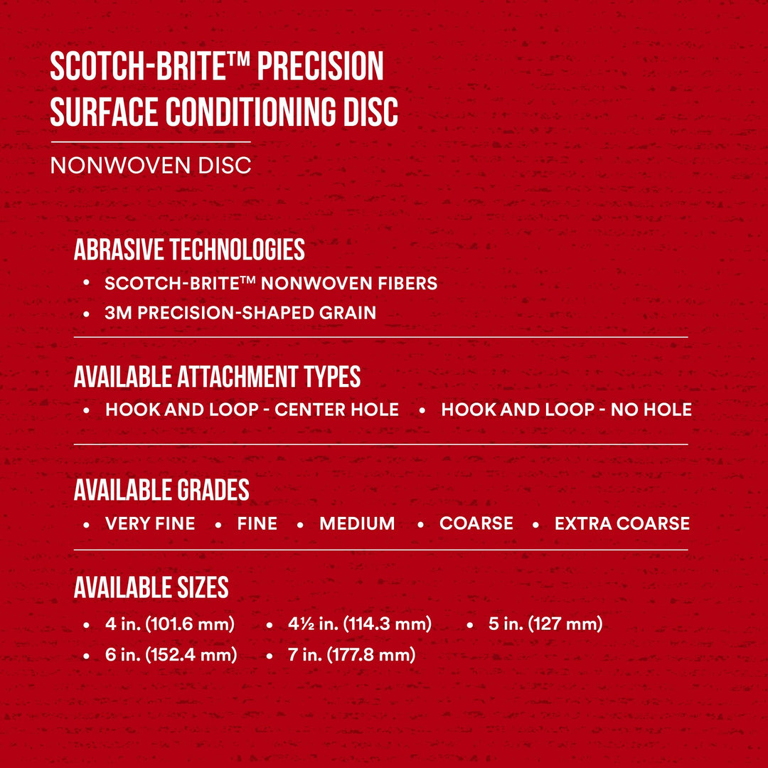 Scotch-Brite Precision Surface Conditioning Disc, PN-DH, Very Fine+, 3 in x NH