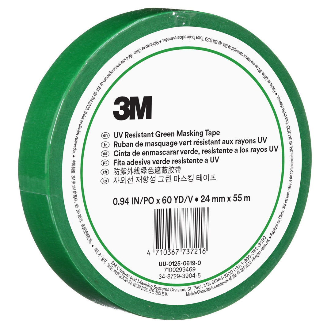 3M UV Resistant Green Masking Tape, 24 mm x 55 m