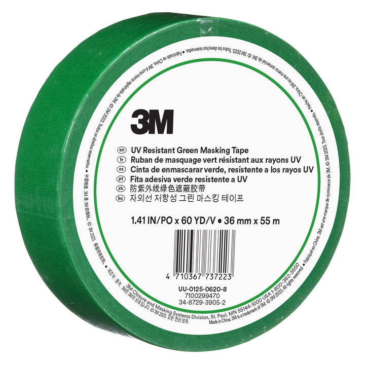 3M UV Resistant Green Masking Tape, 36 mm x 55 m