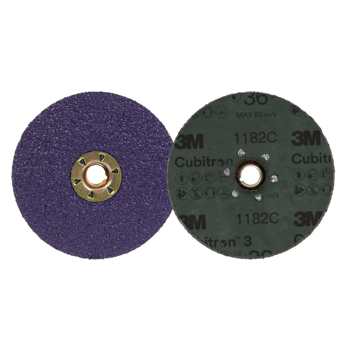 3M Cubitron 3 Fibre Disc 1182C, 36+, TN Quick Change, 4-1/2 in, Die450E