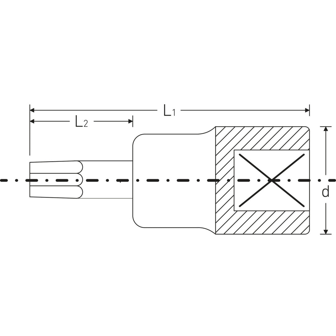 Stahlwille 02100025 49TX TORX Socket, T25 3/8 Inch Drive