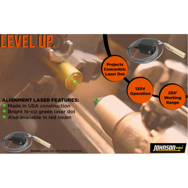 Johnson 40-6224 Industrial Alignment Dot Laser with GreenBrite Technology w/110V AC Adapter