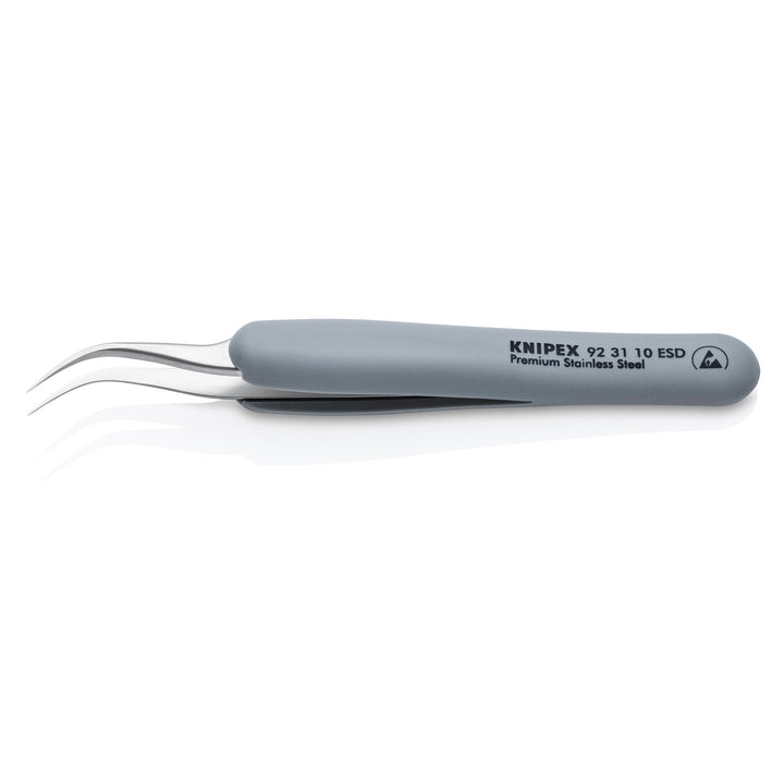 Knipex 92 31 10 ESD 5" Premium Stainless Steel Precision Tweezers-45°Angled-Needle-Point Tips-ESD