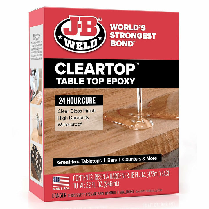 J-B Weld 41032 ClearTop Pour-On Epoxy, 32 fl oz.