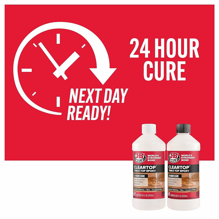 J-B Weld 41032 ClearTop Pour-On Epoxy, 32 fl oz.