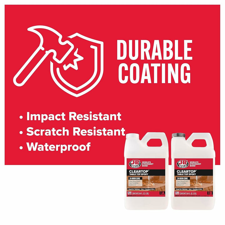 J-B Weld 41128 ClearTop Pour-On Epoxy, 128 fl oz.