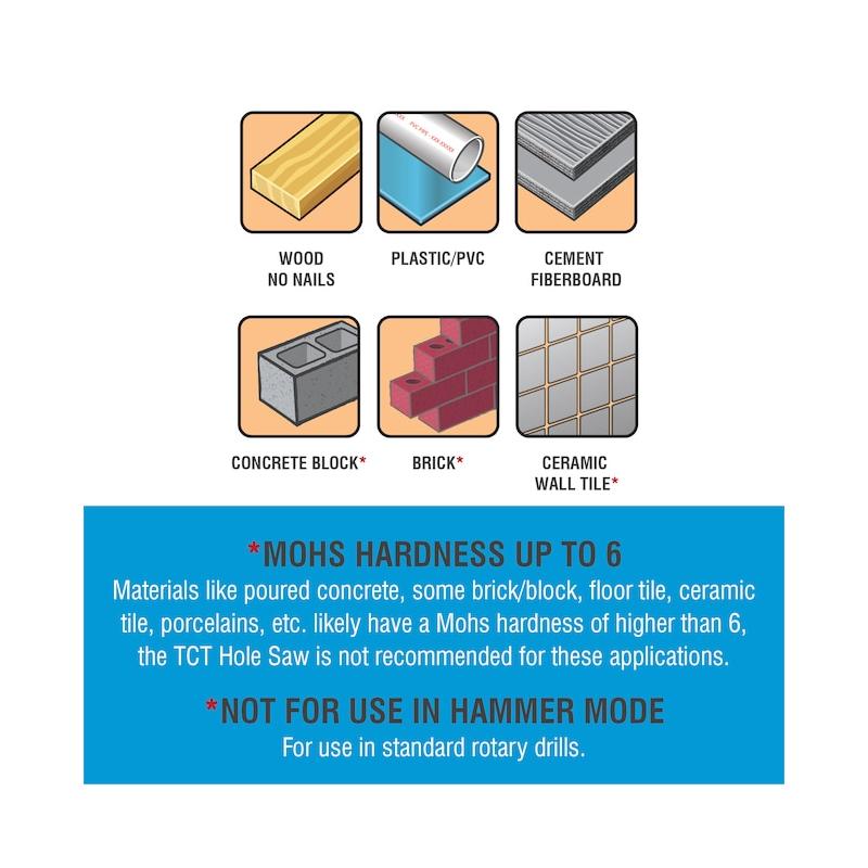 Spyder 600826 6.5 Inch Deep Cut TCT, Hole Saw, 1-25/32 Inch