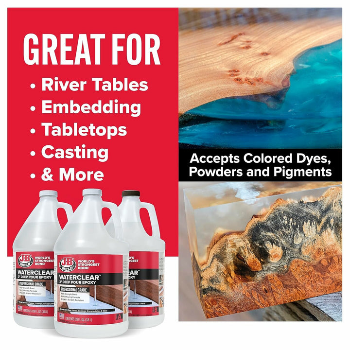 J-B Weld 42384 WaterClear Pro Grade 2" Deep Pour Epoxy, 384 fl oz.