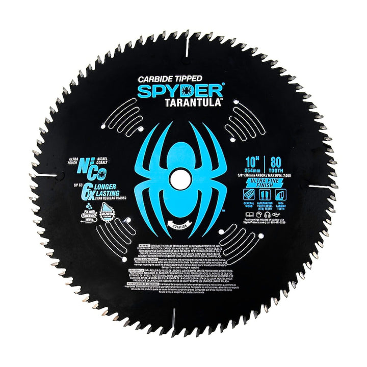 Spyder 13026 10-in 80 -Tooth Fine Finish Tungsten carbide-tipped steel Miter/Table saw blade Individual