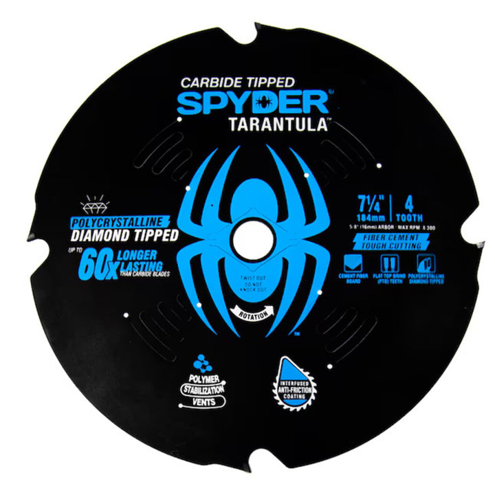 Spyder 13028 7-1/4-in 4 -Tooth Tungsten carbide-tipped steel Circular saw blade Individual