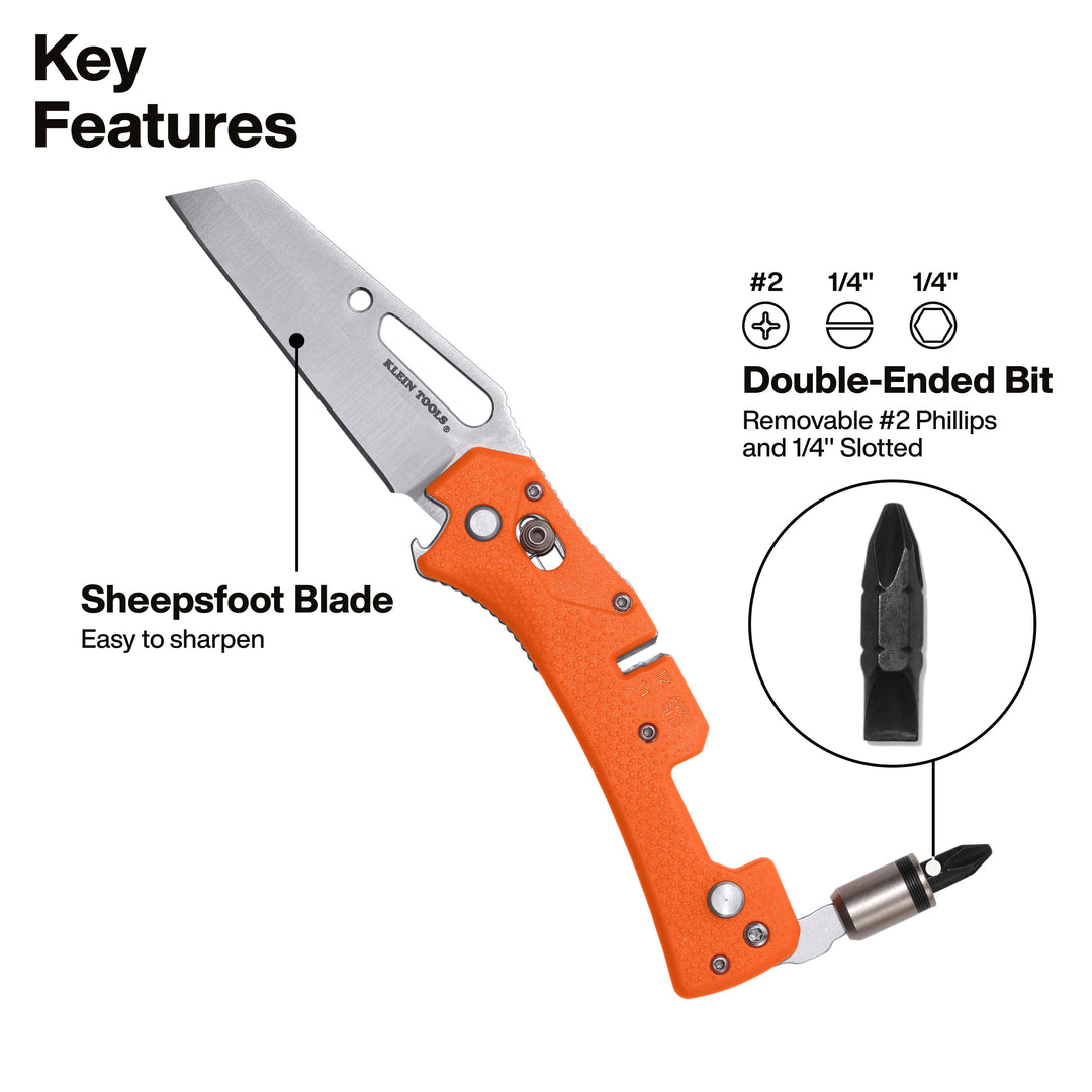 Klein Tools 44056D Electrician's Pocket Knife with Driver