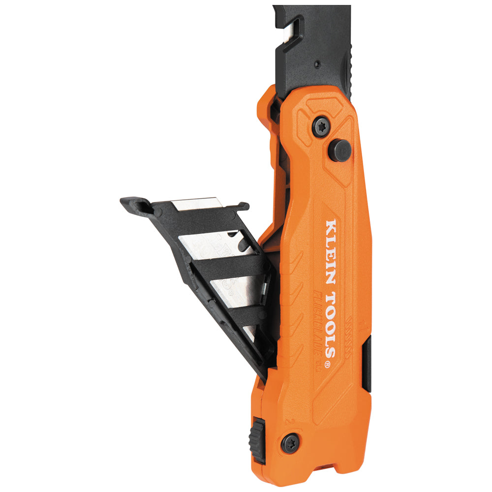 Klein Tools 44306 FLICKBLADE 2-in-1 Utility Knife & Scraper with Blade Storage