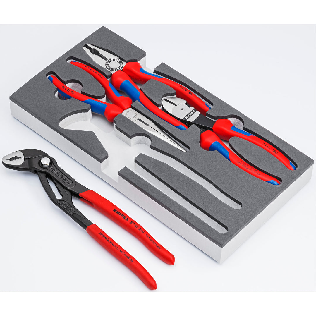 Knipex 00 20 01 V15 4 Pc Basic Pliers Set in Foam Tray