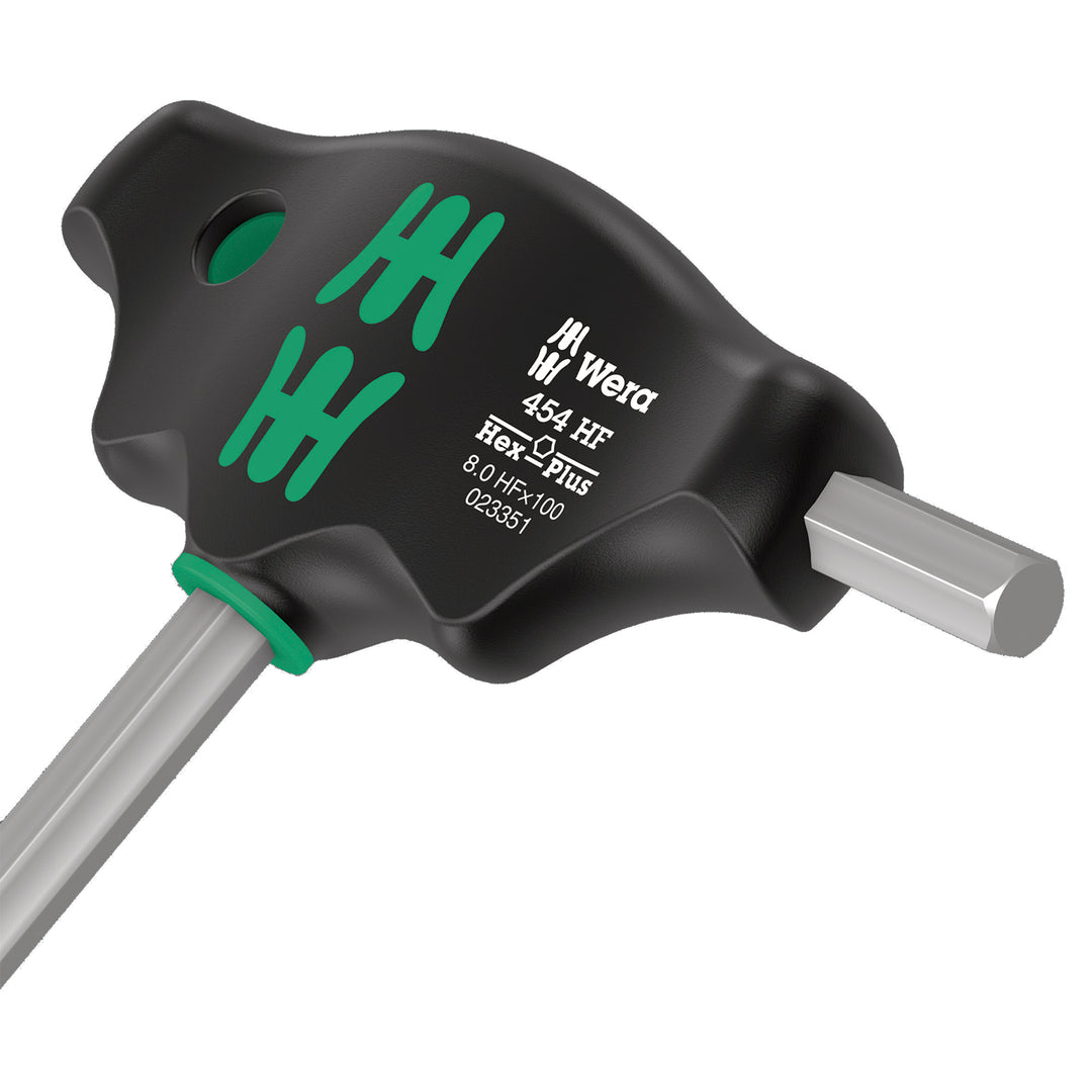 Wera 454 HF T-handle hexagon screwdriver Hex-Plus with holding function, 10 x 100 mm