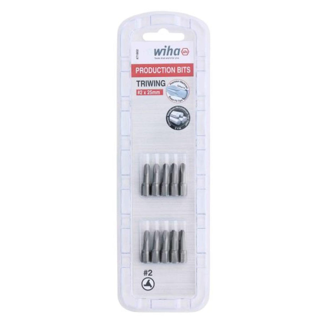 Wiha Tools 71902 Tri-Wing Insert Bit, #2 x 25 mm, 10 Pk.