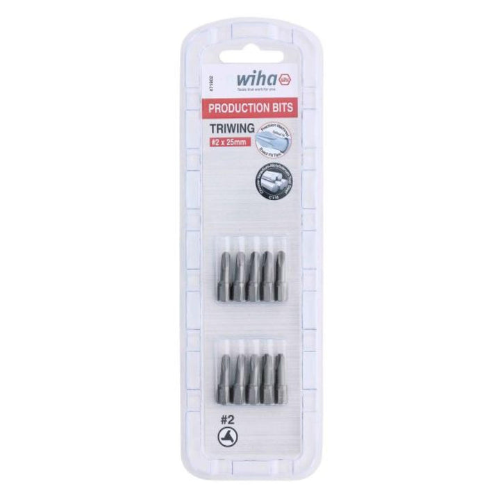 Wiha Tools 71902 Tri-Wing Insert Bit, #2 x 25 mm, 10 Pk.