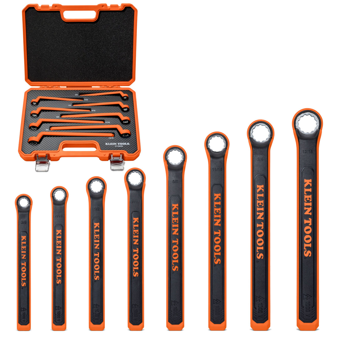 Klein Tools 47140INS Insulated Box End Wrench Set, 8-Piece