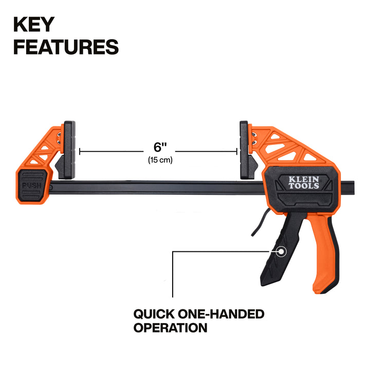 Klein Tools 47550 Speed-Klamp 6-Inch, 150-Pound, 2-Pack
