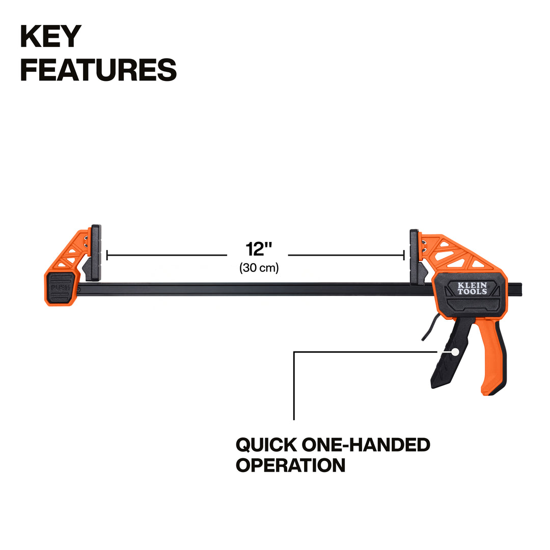 Klein Tools 47551 Speed-Klamp 12-Inch, 150-Pound, 2-Pack