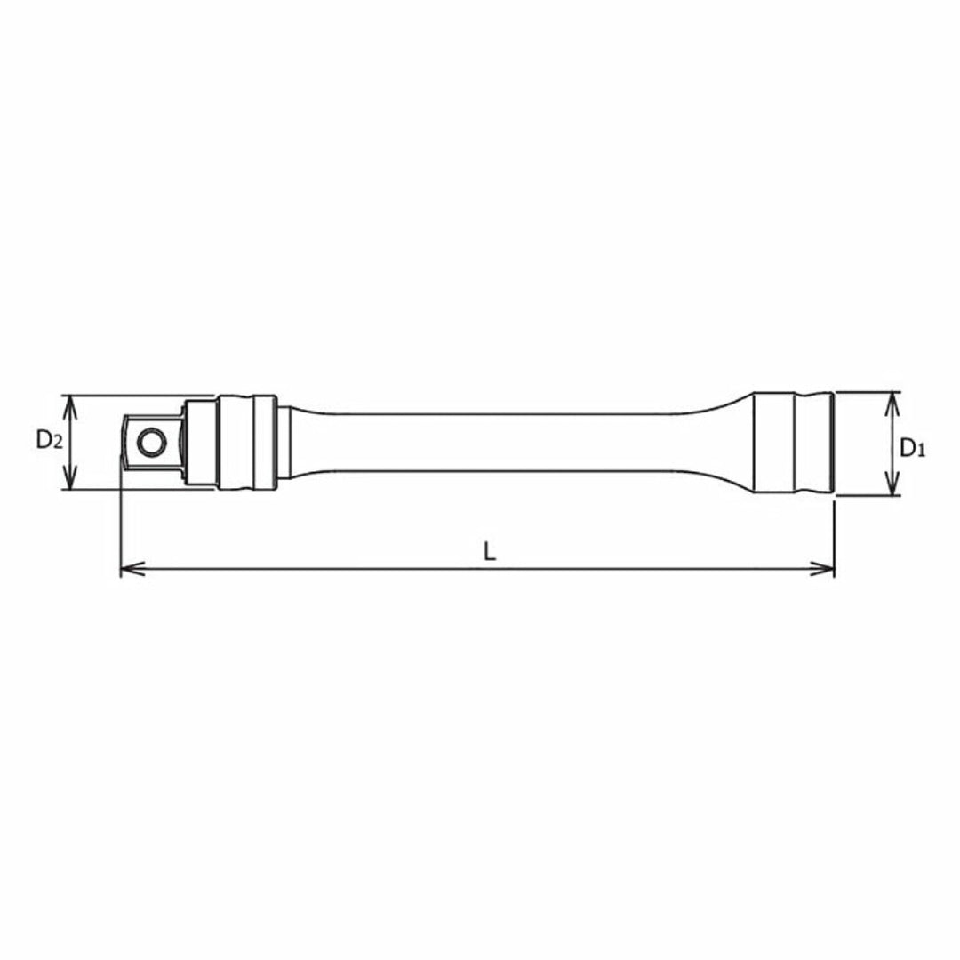 Ko-ken 4760LZ-250 1/2 Sq. Dr. Locking Z-series Extension Bar, 250mm Length