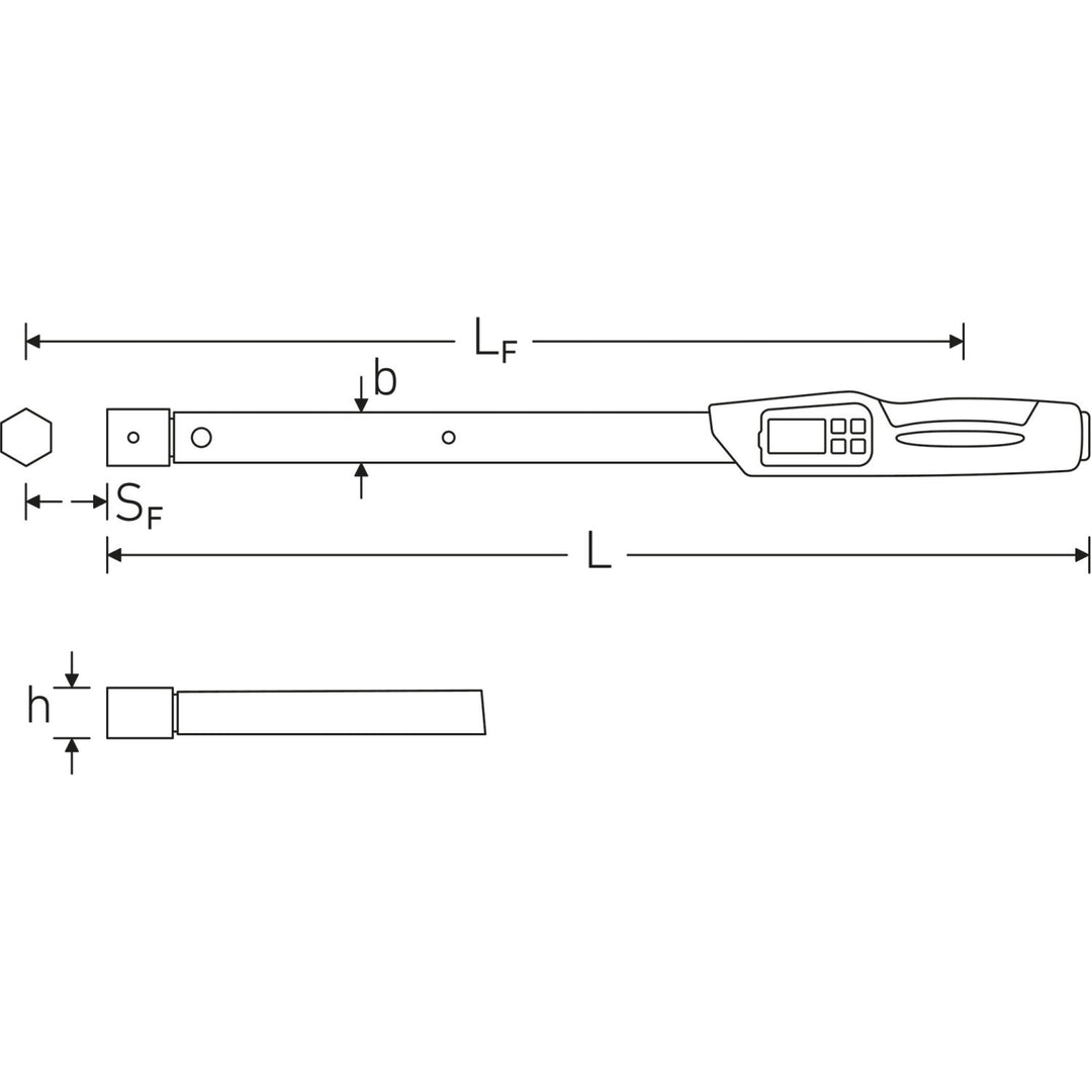 Stahlwille 96501740 Electromechanical Torque Wrench, L. 760 mm