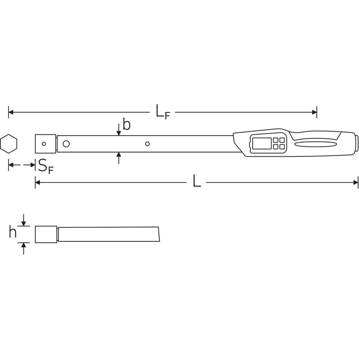 Stahlwille 96501765 Electromechanical Torque Wrench, L. 1065 mm