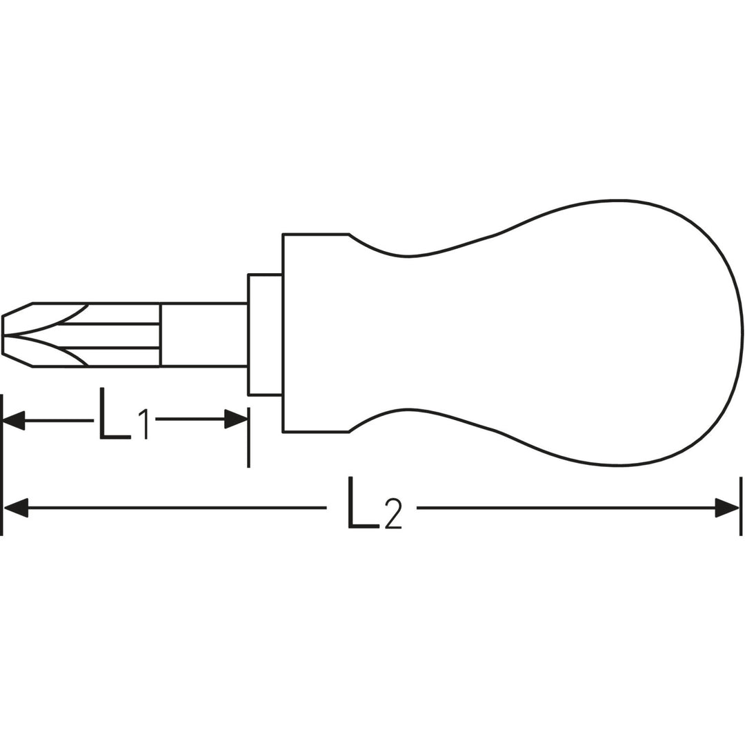 Stahlwille 47441002 4744 DRALL #2 Pozidriv Stubby Screwdriver