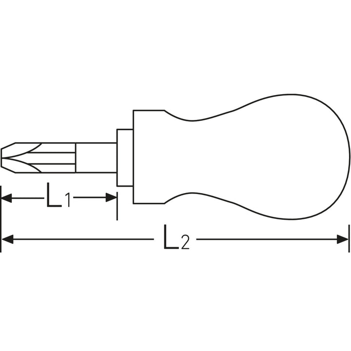 Stahlwille 47341002 4734 DRALL #2 Phillips Stubby Screwdriver