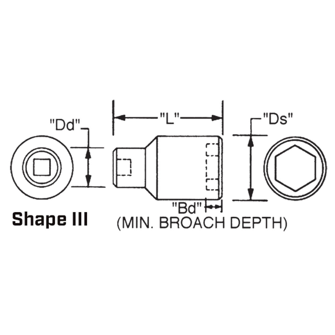 Wright Tool 88124 1" Drive 6 Point Standard Impact Socket - 3-7/8"