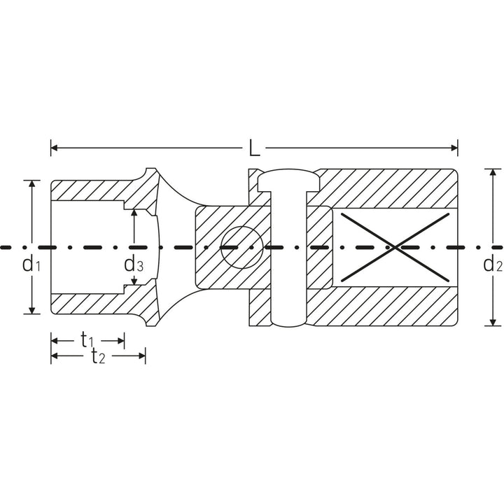 Stahlwille 03040018 53 1/2" Uniflex Hex Socket, 18 mm