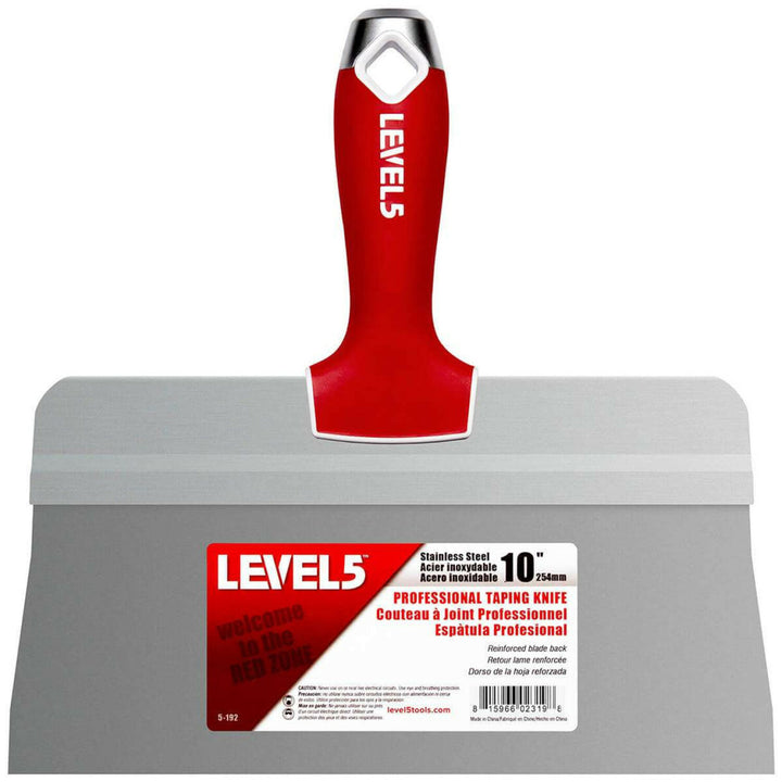 Level5 5-192 10" Stainless Steel Big Back Taping Knife with Soft Grip Handles
