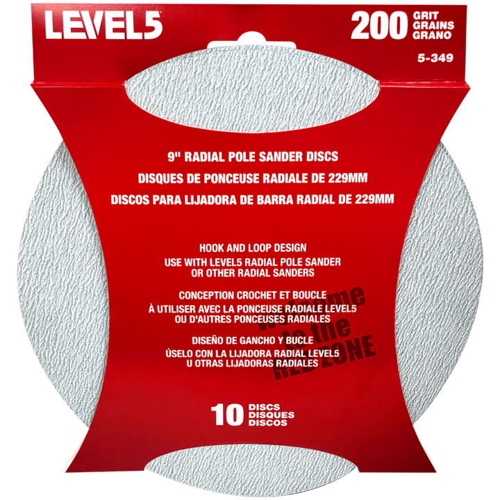 Level5 5-349 200 Grit 9" Radial Sander Disc - 10 Pack