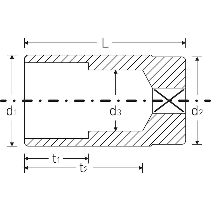Stahlwille 02620032 460a 3/8" 12-pt Socket, 1/2"