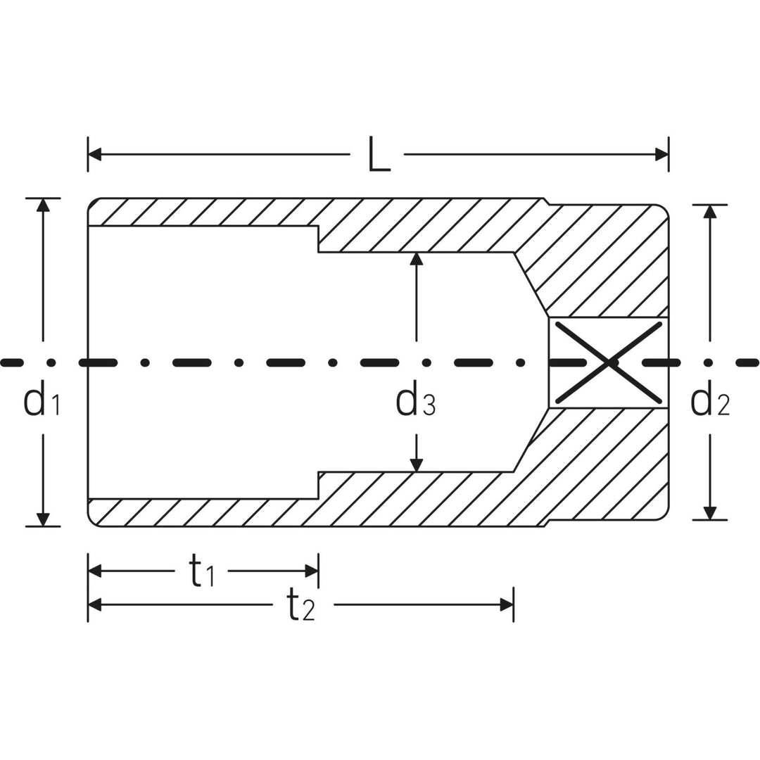 Stahlwille 02620016 460a 3/8" 12-pt Socket, 1/4"