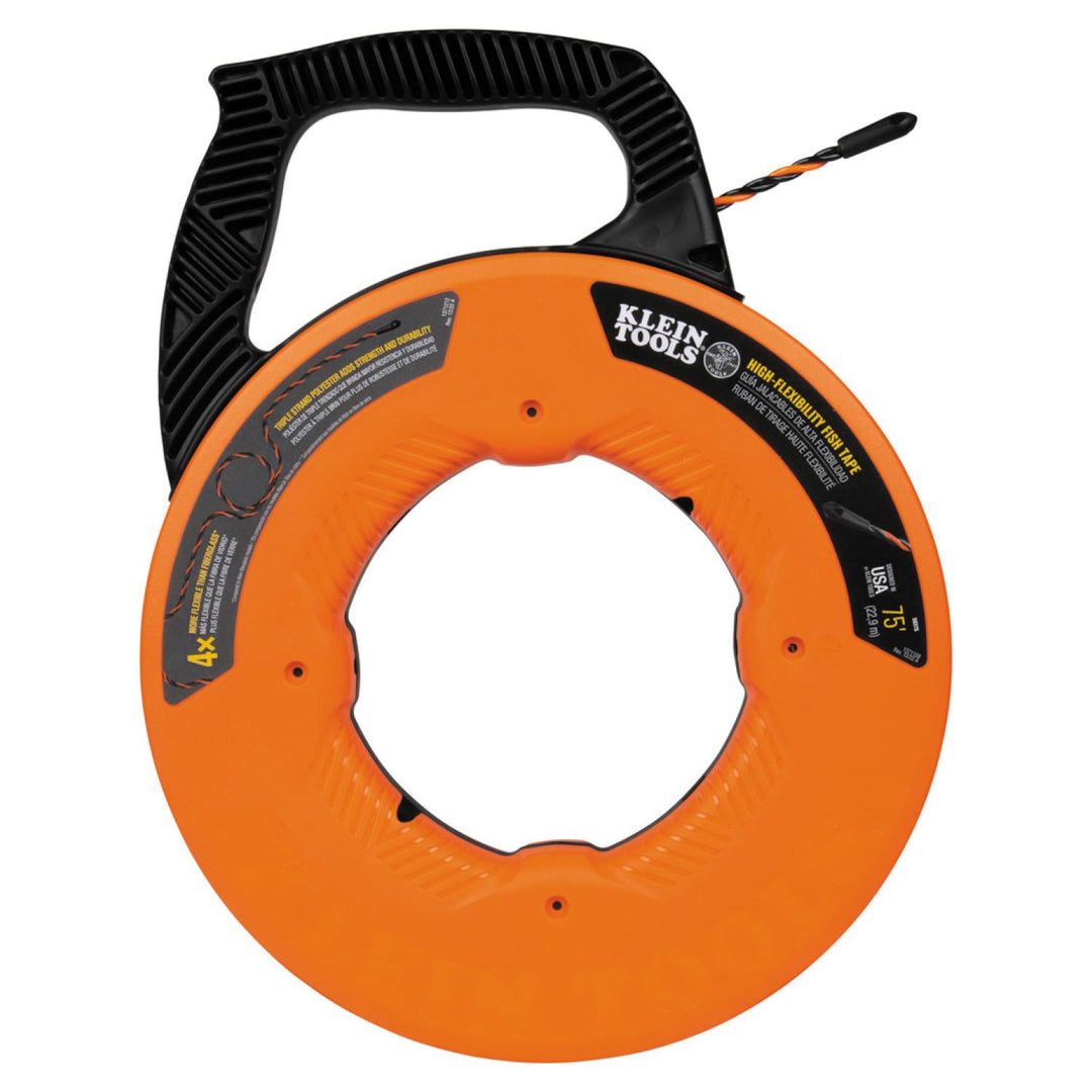Klein Tools 50375 High Flex Polyester Fish Tape, 75-Foot