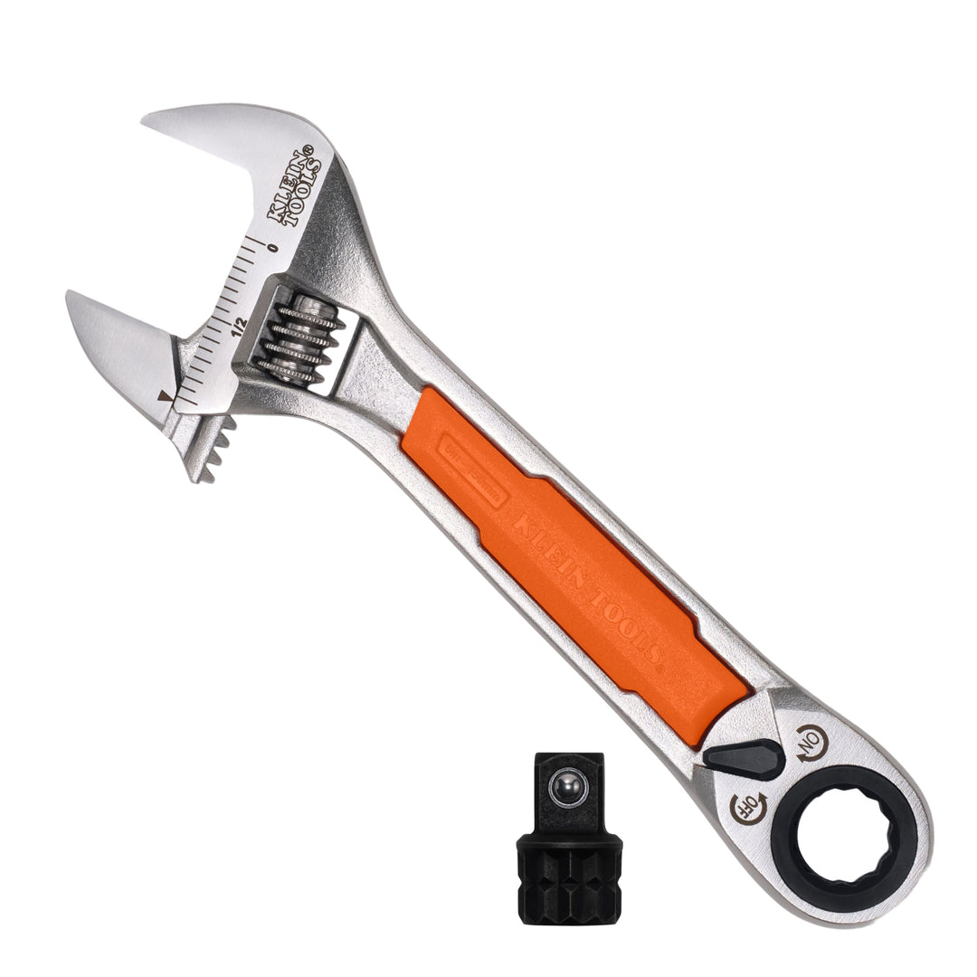 Klein Tools 5076RT KNECT 6-Inch Adjustable Wrench with Pass-Through Ratchet